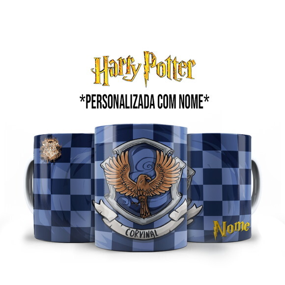 Caneca + Kit Personalizado Harry Potter Corvinal com Nome