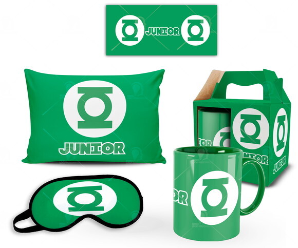 Caneca + Kit personalizado Lanterna Verde com Nome