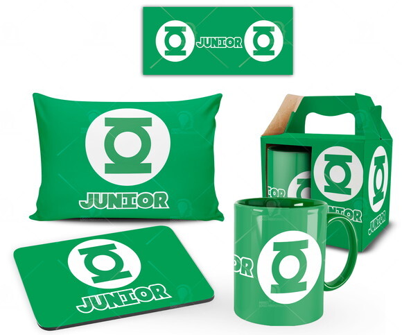 Caneca + Kit personalizado Lanterna Verde com Nome Mod 002