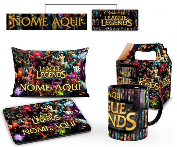 Caneca + Kit Personalizado League of Legends- Mod 004