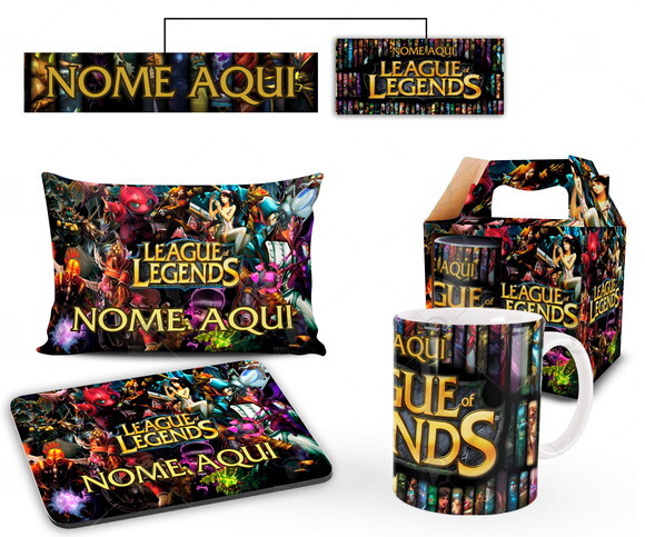 Caneca + Kit Personalizado League of Legends- Mod 003