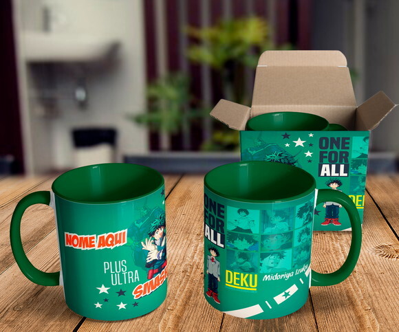 Caneca + Kit Personalizado Midoriya Boku no Hero - Mod-001