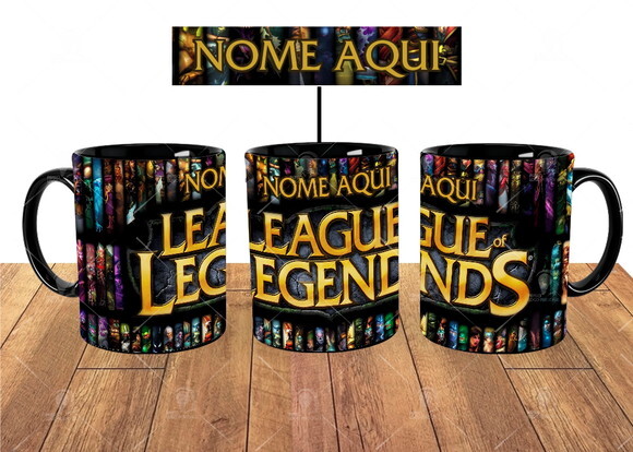 Caneca + Kit Personalizado League of Legends- Mod 006