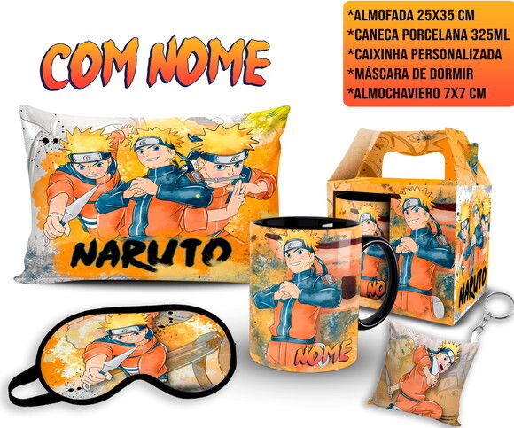 Caneca + Kit Personalizado Naruto com Nome