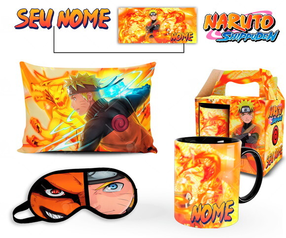 Caneca + Kit Personalizado Naruto Shippuden com Nome Mod 003