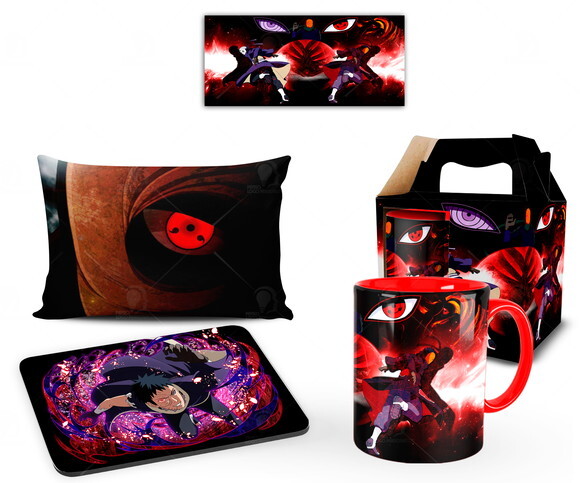 Caneca + Kit Personalizado Obito Uchiha - Mod 003