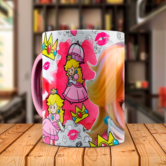 Caneca + Kit Personalizado Princesa Peach com Nome
