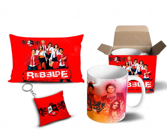 Caneca + Kit Personalizado Rebelde Banda RBD - Mod 001