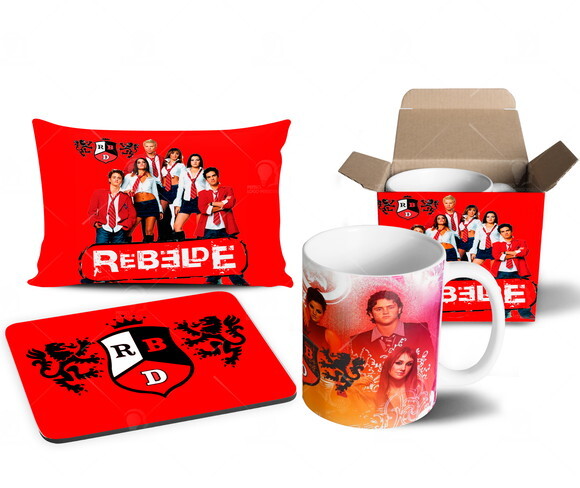 Caneca + Kit Personalizado Rebelde Banda RBD - Mod 002