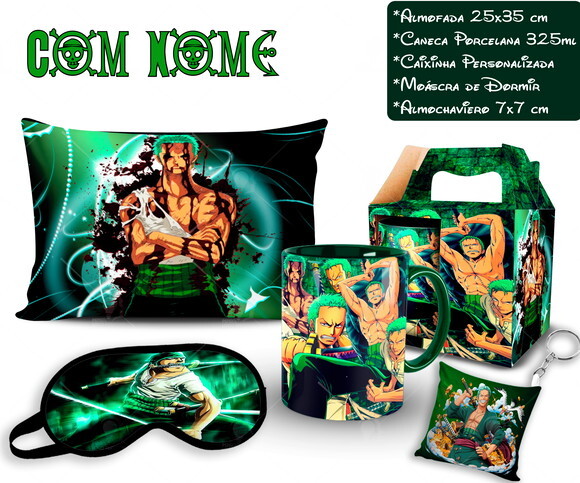Caneca + Kit Personalizado Roronoa Zoro One Piece - Mod-002