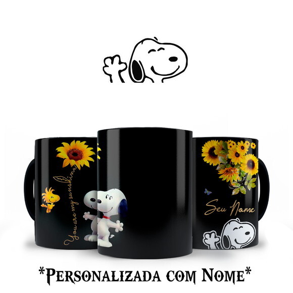 Caneca + Kit Personalizado Snoopy com Nome