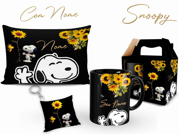 Caneca + Kit Personalizado Snoopy com Nome