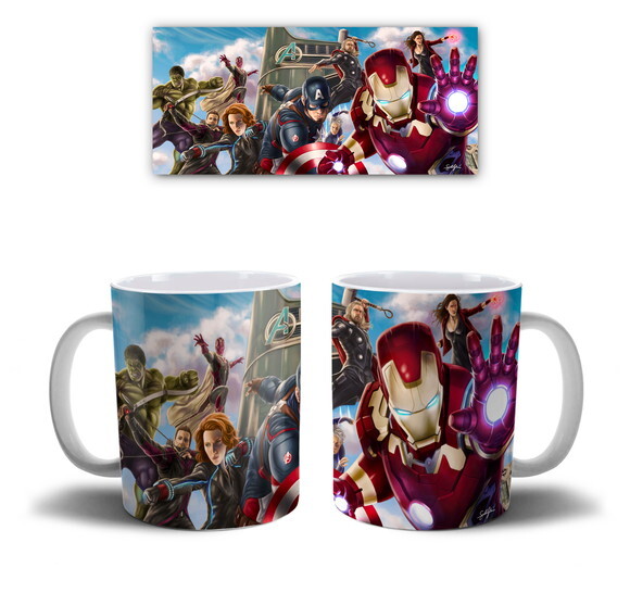 Caneca + Kit personalizado Vingadores Avengers - Mod 002