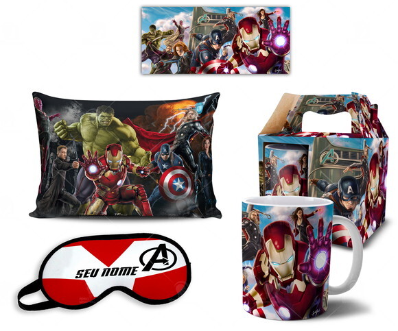 Caneca + Kit personalizado Vingadores Avengers - Mod 001