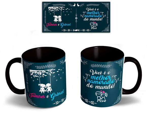 Caneca + Kit Presente Melhor Namorado com Nome - Mod 002