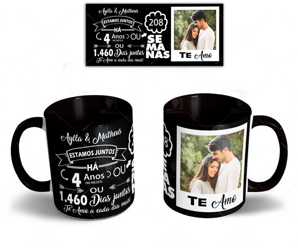 Caneca + Kit Presente Namorados Casamento Noivos - Mod 002