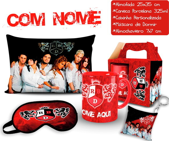 Caneca + Kit RBD Rebelde Personalize com Nome - Mod 003