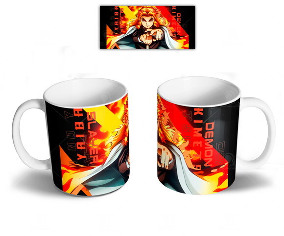 Caneca + Kit Rengoku kyojuro Demon Slayer - Mod 004