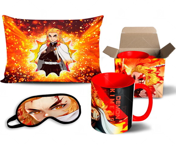 Caneca + Kit Rengoku kyojuro Demon Slayer - Mod 003