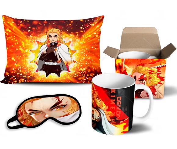 Caneca + Kit Rengoku kyojuro Demon Slayer - Mod 006