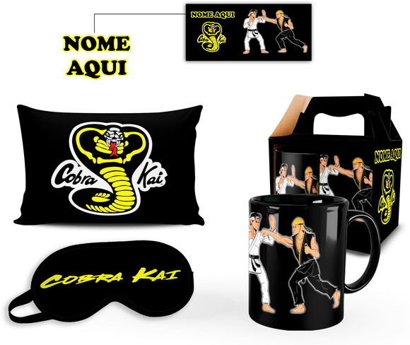 Caneca + Kit Série Cobra Kai com Nome Personalizado - Mod003