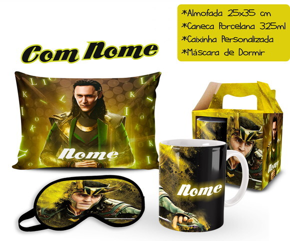 Caneca + Kit Série Loki com nome Personalizado - Mod 002