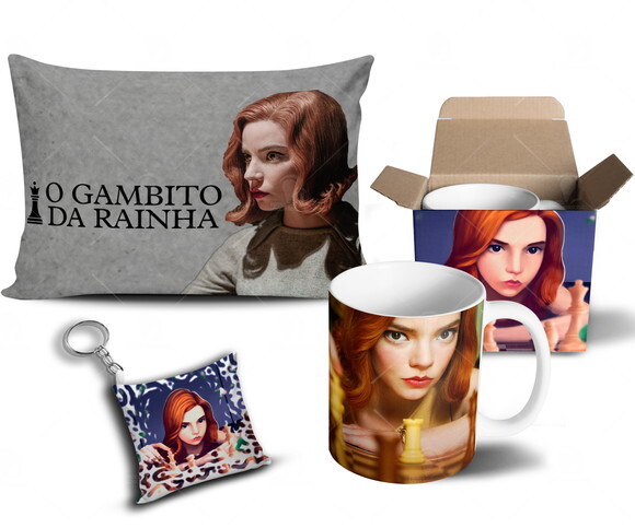 Caneca + Kit Série O Gambito da Rainha - Mod 001