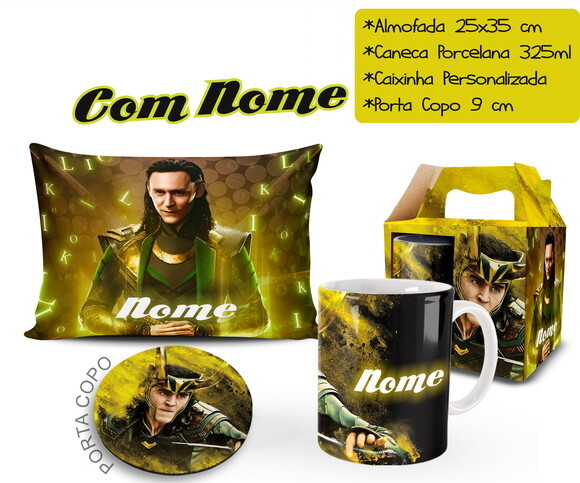 Caneca + Kit Série Loki com nome Personalizado - Mod 004
