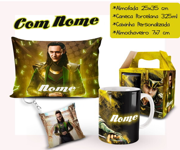 Caneca + Kit Série Loki com nome Personalizado - Mod 003