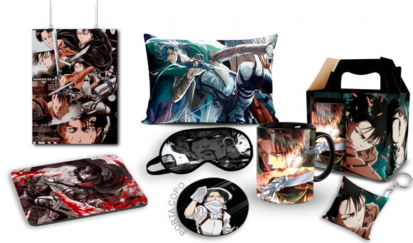 Caneca + kit Shingeki no Kyojin Levi Ackerman - M01