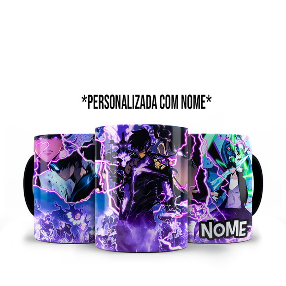 Caneca + Kit Solo Leveling com Nome Personalizado