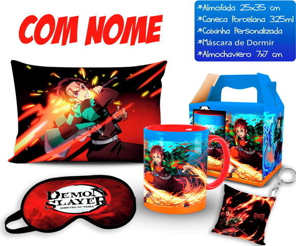 Caneca + Kit Tanjiro Demon slayer com Nome - Mod 003