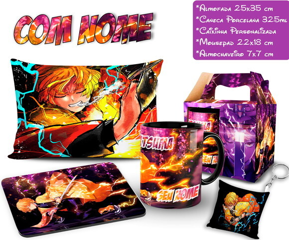 Caneca + Kit Zenitsu Demon slayer - Mod 002