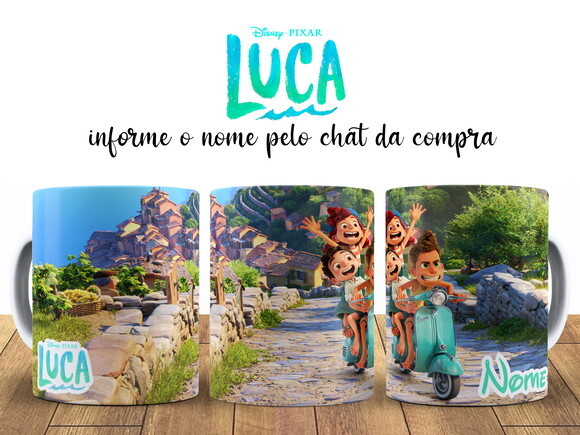 Caneca Animação Luca com Nome - Mod 003