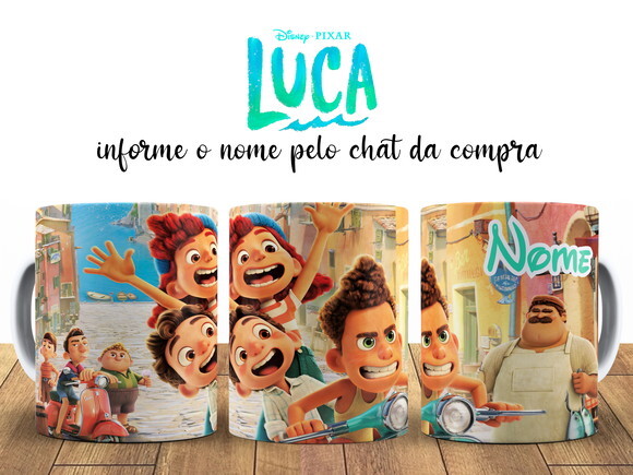 Caneca Animação Luca com Nome - Mod 001