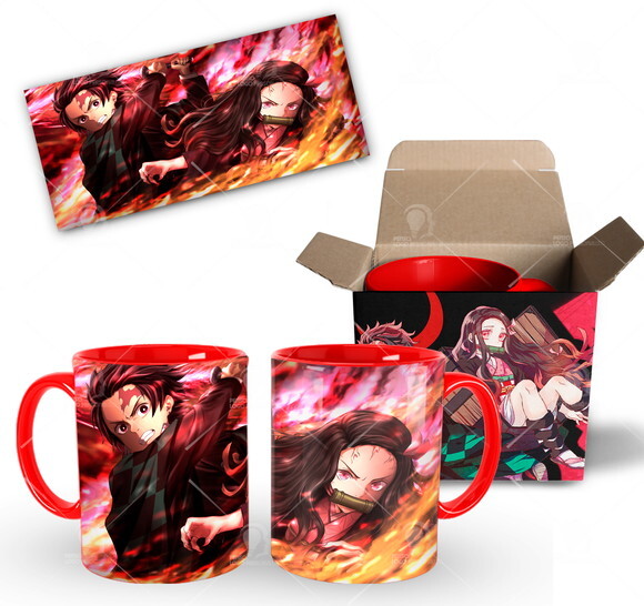 Caneca Anime Demon Slayer Kimetsu No Yaiba Tanjiro E Nezuko