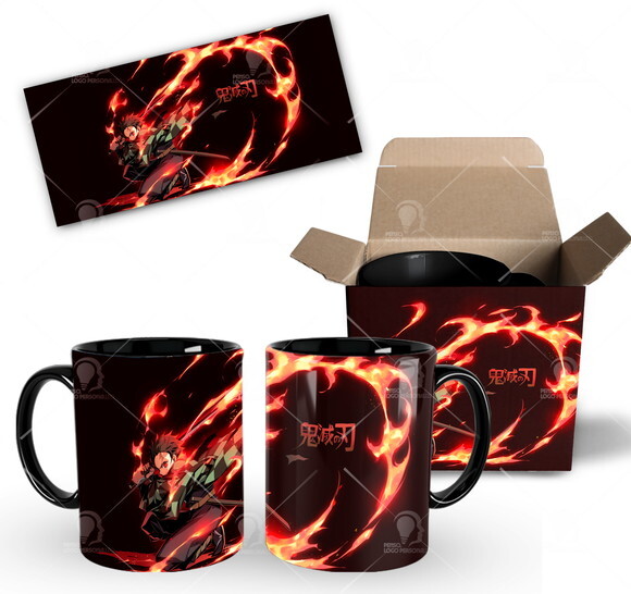 Caneca Anime Demon Slayer Kimetsu No Yaiba + Caixinha Mod 03
