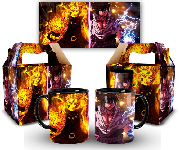 Caneca Anime Naruto Shippuden vs Sasuke!!! 1 unidade