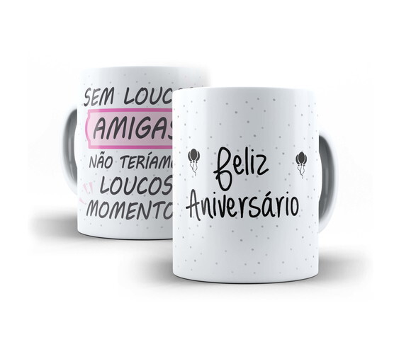 Caneca Aniversário Melhor Amiga + Caixinha #1