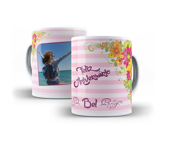 Caneca Aniversário Melhor Amiga Com Foto E Nome + Cx