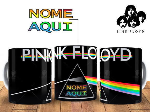 Caneca Banda Rock Pink Floyd Personalize com seu Nome