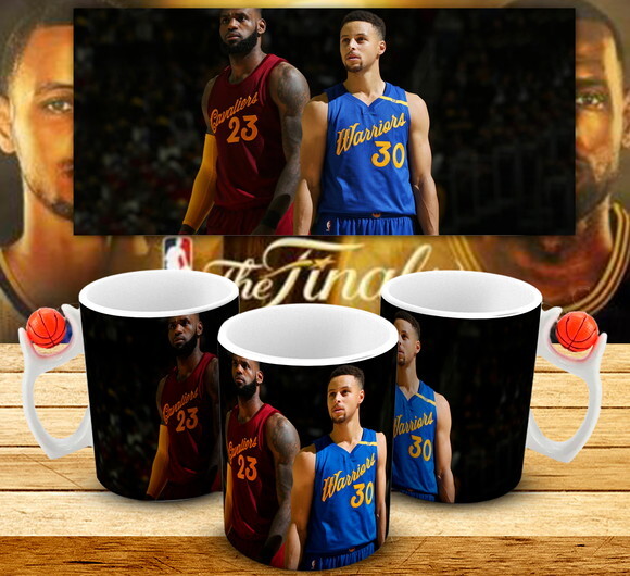 Caneca Basquete NBA Golden State Warriors Curry e Lebron #23