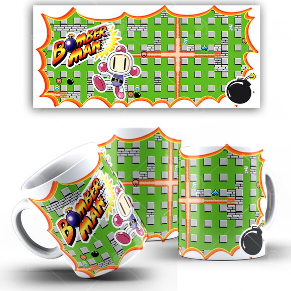 Caneca Bomberman Game + Caixinha presente