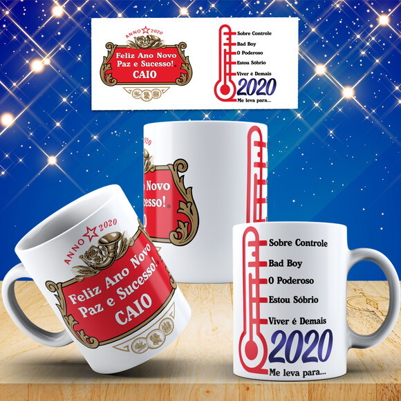 Caneca Boteco Bar Feliz Ano Novo Calendário 2020