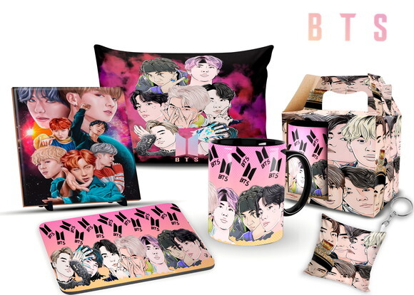Caneca BTS + Kit personalizado com Nome MOD2