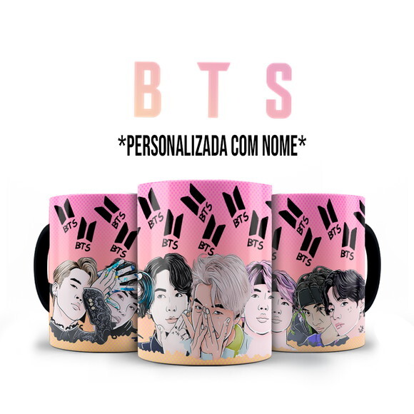 Caneca BTS + Kit personalizado com Nome MOD1