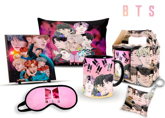Caneca BTS + Kit personalizado com Nome MOD1
