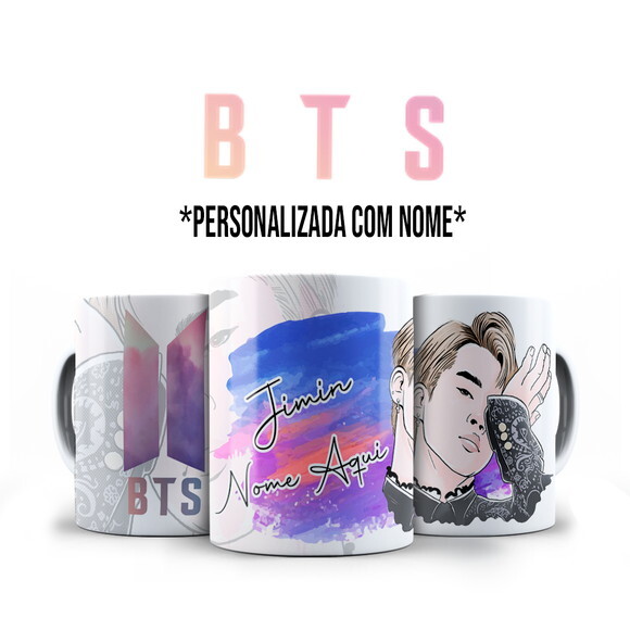 Caneca BTS Jimin + Almofada Personalizada com Nome