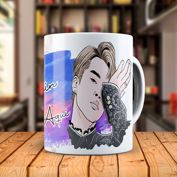 Caneca BTS Jimin + Almofada Personalizada com Nome