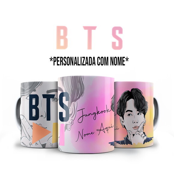 Caneca Bts Jungkook + Almofada Personalizada com Nome